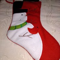 Коледнен чорап с декорация, снимка 2 - Декорация за дома - 27143671