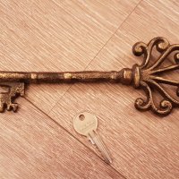  Големи Чугунени декоративни ключове–20см, снимка 3 - Антикварни и старинни предмети - 27265811