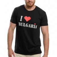 Нова мъжка тениска с трансферен печат I LOVE BULGARIA в черен цвят, снимка 3 - Тениски - 37663045