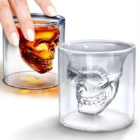 Триизмерна стъклена чаша череп за алкохол - комплект 4 броя, снимка 2 - Други стоки за дома - 43314940
