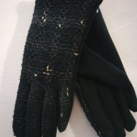 Черни дамски ръкавици Златист Акцент, снимка 2 - Ръкавици - 43735112