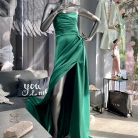Chritine fashion Луксозна дълга рокля в зелен цвят, снимка 2 - Рокли - 39853232