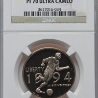 1994-P World Cup 50c - NGC PF 70 - USA Commemorative Half Dollar Coin, снимка 1 - Нумизматика и бонистика - 43773377