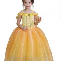 Разкошна рокля на Спящата красавица или Бел+ подарък коронка , снимка 4 - Детски рокли и поли - 28305758