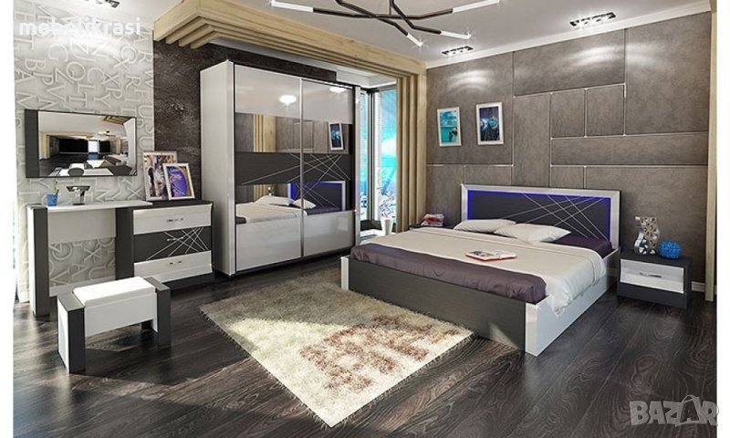 Спален комплект ”Арте”-18 мм. с LED осветление на Топ Цена, снимка 1