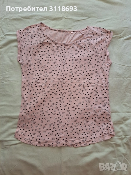 Дамска тениска на сърцица, снимка 1
