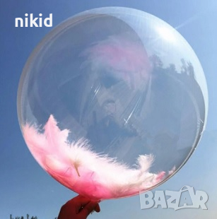 Прозрачен кръгъл найлонов балон за обикновен или хелий въздух парти , снимка 1