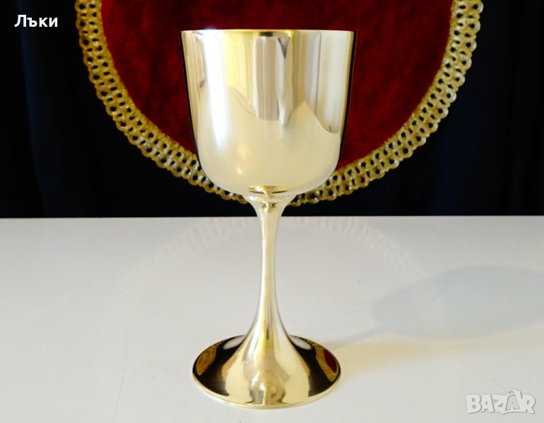 Бронзов бокал за вино 14 см. , снимка 1