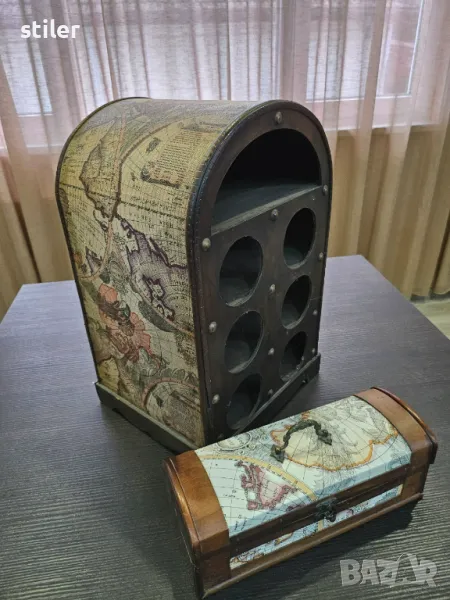 Поставка и куфарче за бутилки вино, снимка 1