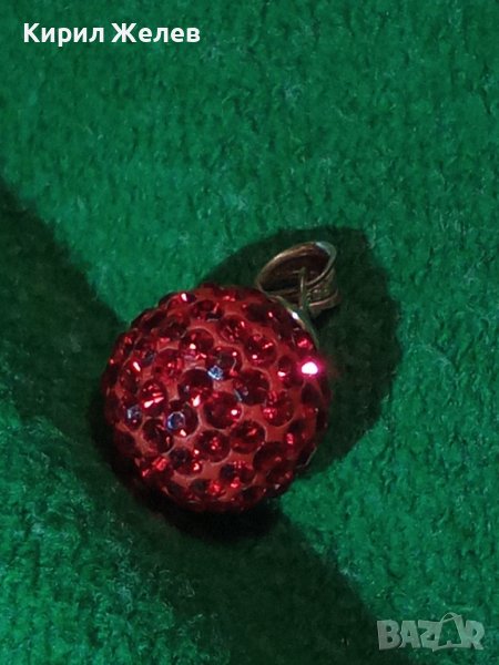 БЛЕСТЯЩО КРИСТАЛНО АРТ МЕДАЛЬОНЧЕ СРЕБРО 925 ПЕНДАНТ ТОПЧЕ за КОЛИЕ 28752, снимка 1