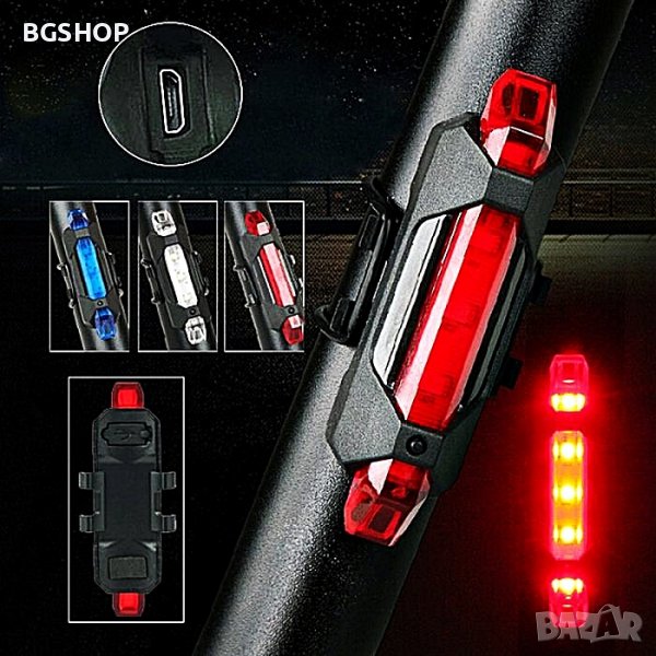 Светлоотразител за Велосипед , колело LED - USB Стоп , Фенер - 3 модела, снимка 1