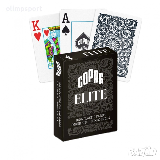 Карти за игра Copag Elite Poker size Jumbo index Black нови , снимка 1