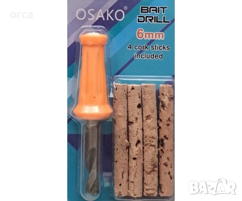 Бургия 6 мм и коркови пръчки Osako Edges за риболовна стръв, снимка 1