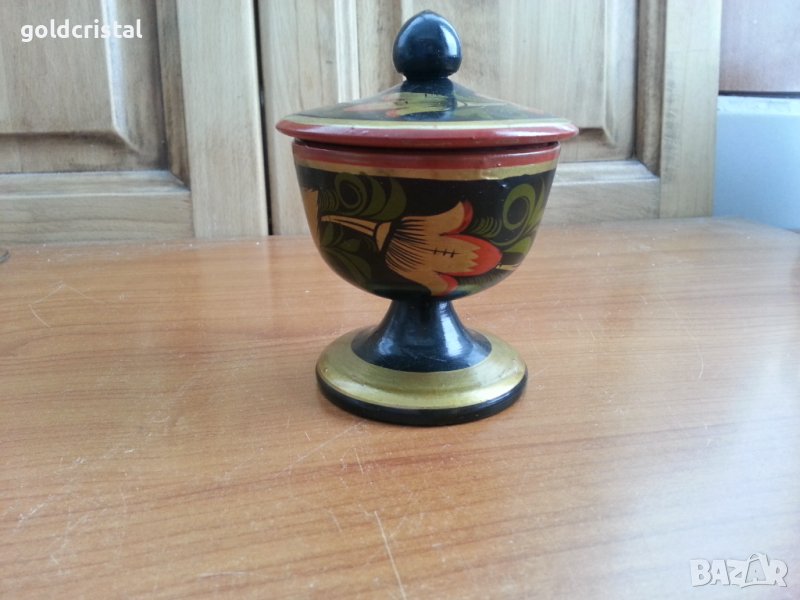 Руска дървена кутийка с капаче хохлома , снимка 1