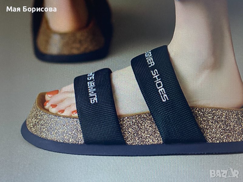 Уникални дамски чехли на платформа №38, снимка 1