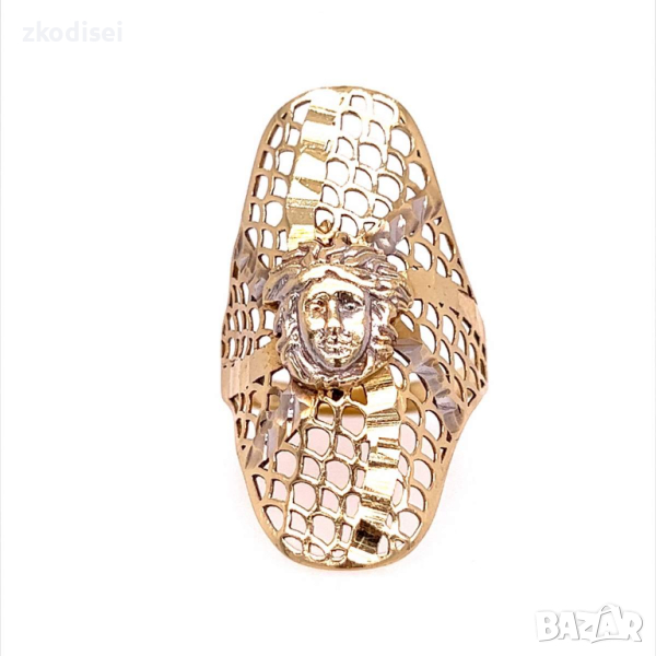 Златен дамски пръстен 3,95гр. размер:58 14кр. проба:585 модел:22994-3, снимка 1