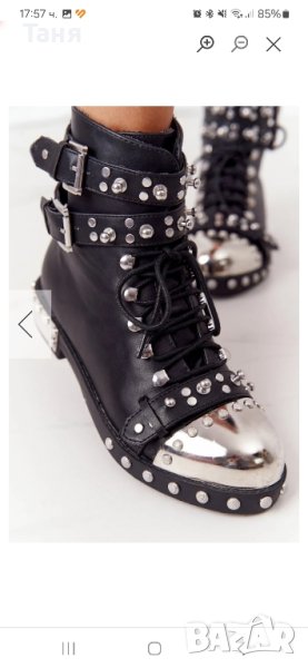 Боти с капзи от еко кожа по модел на Alexander Mqeen, снимка 1