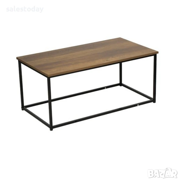 Холна маса с метална рамка, MDF повърхност, естествен цвят, 90x48x40 см, снимка 1