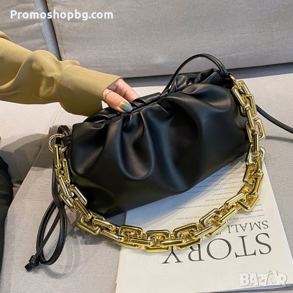 ПОСЛЕДЕН брой! Дамска чанта с верижка / Клъч - ЧЕРНА, снимка 1