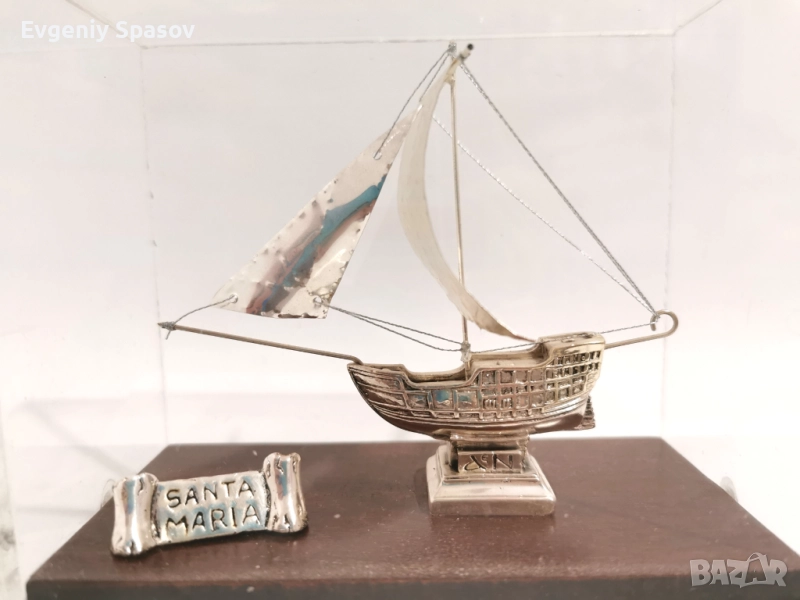 Сребърно Корабче Сувенир Санта Мария от Гърция, снимка 1
