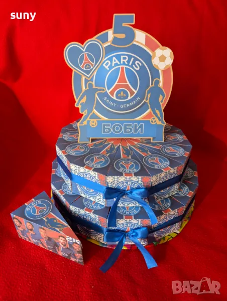 Картонена торта Футбол PSG, снимка 1