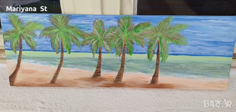 Картина палми акварел, снимка 1