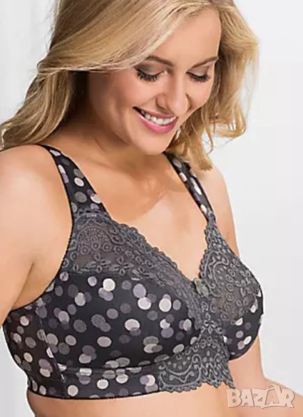 Bonprix 100 D-Сутиен с меки чашки без банели на точки, снимка 1