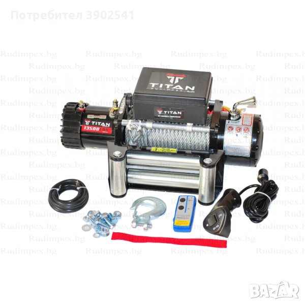 Лебедка 24V, 13500 либри (6136 кг), електрическа, Titan, снимка 1