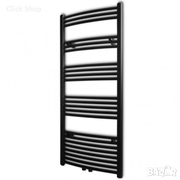 Черна лира за баня, централно отопление, извита, 600x1424 мм, снимка 1