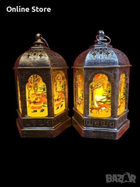 Коледен декоративен светещ фенер, снимка 1