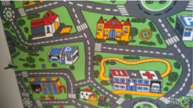 Детски килим улици,мокетени., снимка 1