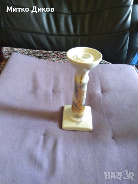  Свещник за една свещ-2 броя Роза Н-1080мм и фи 20мм порцелан и друг с храст фи 165мм и фи 20мм, снимка 1