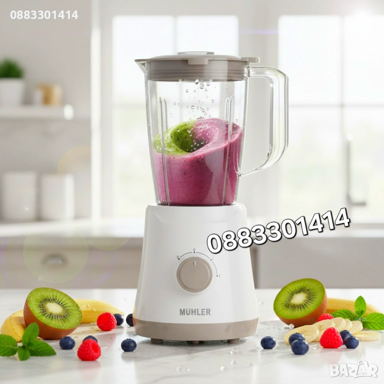 Блендер Muhler MB-355, 500W, 1.5 л, пластмасова кана, снимка 1