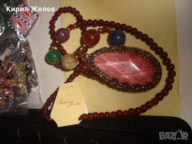 СКЪПОЦЕННО МАРКОВО НОВО МОДНО КОЛИЕ ОГЪРЛИЦА КАМЪНИ КРИСТАЛИ БРОНЗ 20593, снимка 9 - Колиета, медальони, синджири - 33423103