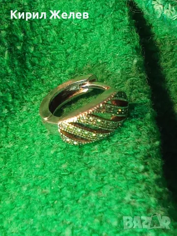 ПРЕКРАСНА СРЕБЪРНА ОБЕЦА СРЕБРО 925 с БЯЛА ПОЗЛАТА ЦИРКОНИ и ГЕРБА на УКРАЙНА 49898, снимка 12 - Обеци - 49142849