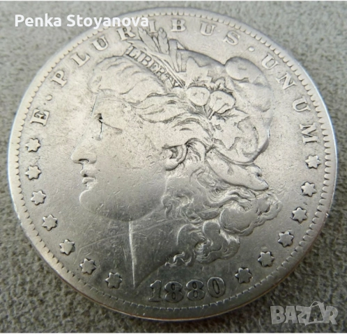Монета 1 долар 1880г., сребро 900