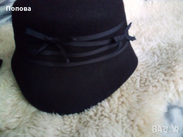  Италианска чиста вълна супер елегантна шапка, снимка 2 - Шапки - 26449421