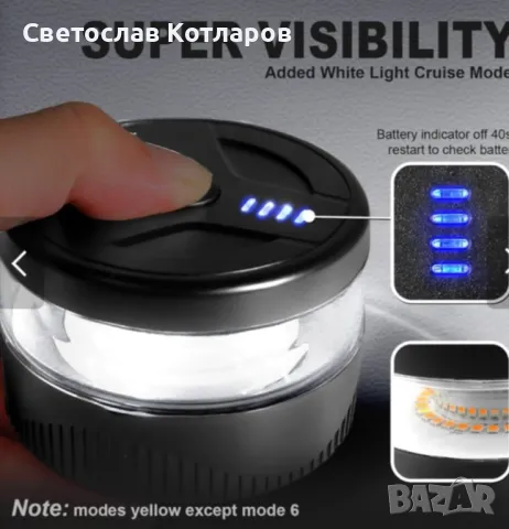 Мини Wireless Безжична LED Лед Аварийна Сигнална Лампа Блиц, снимка 6 - Аксесоари и консумативи - 48292203