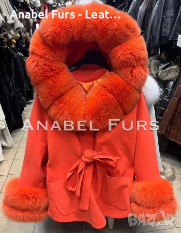 Дамски палта с подплата от вълна и естествен косъм от лисица /алпака/, снимка 7 - Палта, манта - 35510380