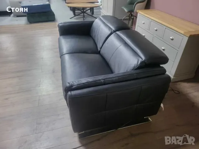 ПРОМОЦИЯ!!! Черен кожен диван тройка с ел. релакс механизъм "Sandro", снимка 9 - Дивани и мека мебел - 47869929