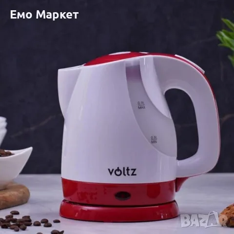 Електрическа кана Voltz Premium RP51230F, 1300W,  0.9л., Бяло/черно, бяло/червено, черен, снимка 13 - Кани - 49452430