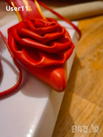 Дамски червени обувки на ток Eva Minge, снимка 5 - Дамски обувки на ток - 51825686