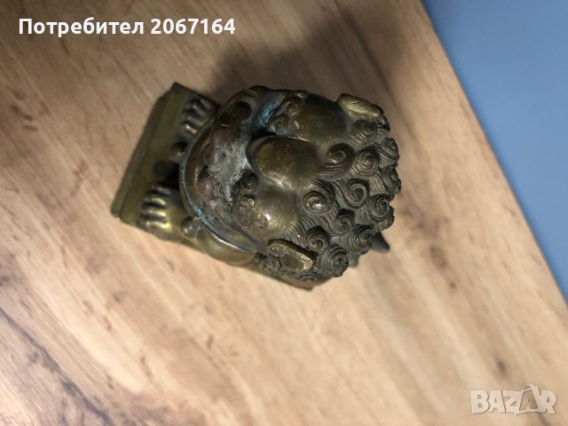 Бронзова фигура на китайско куче Фу, снимка 11 - Колекции - 44036377