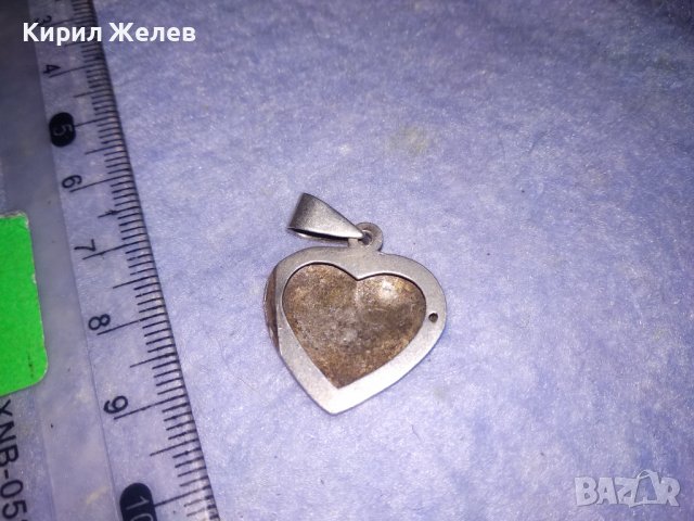 СРЕБЪРНО АРТ ДЕКО СЪРЧИЦЕ СРЕБРО 925 ПРЕКРАСЕН РОМАНТИЧЕН АРТ МЕДАЛЬОН ПЕНДАНТ 34406, снимка 3 - Колиета, медальони, синджири - 39376003