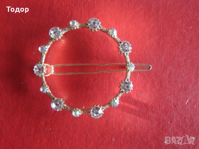 Позлатена брошка с камъни 11, снимка 4 - Други - 34793816