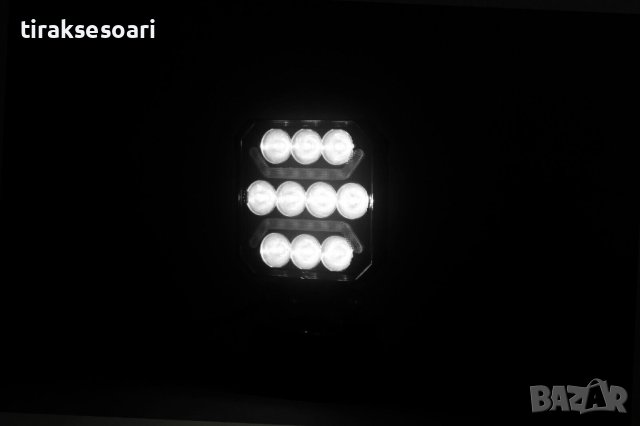 Мощен 100W LED Диоден ФАР БЯЛО+ЧЕРВЕНО за Джипове Трактори АТВ Камиони, снимка 5 - Аксесоари и консумативи - 43878783