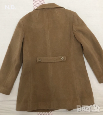 Дамско зимно вълнено/камширено бежево палто, размер М (44), снимка 2 - Палта, манта - 52754597