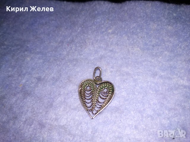 СТАРИННО СРЕБЪРНО ФИЛИГРАННО СЪРЧИЦЕ МАЙСТОРСКА РЪЧНА ИЗРАБОТКА 36132, снимка 6 - Антикварни и старинни предмети - 39640000