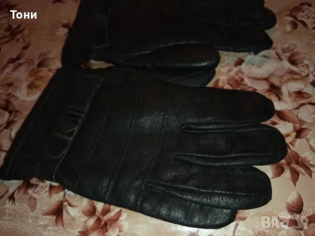 Нови Мъжки Топли Ръкавици Изцяло от Естествена Кожа Черни , снимка 14 - Ръкавици - 47843723