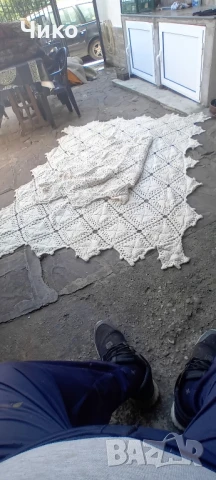 2бр стари ръчно плетени ретро покривки, снимка 8 - Антикварни и старинни предмети - 50781171